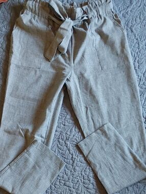 Revamped Light Gray Elastic-Waist Pants Sz LG